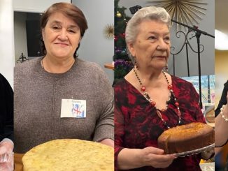 Самаркандская лепёшка в руках Фиры Бериной — круг, в котором заключены тепло, память и вкус дома. Фото: Т. Цикис; Хатуна Саквадзре принесла в Центр хачапури по-имеретински — знаменитый грузинский пирог с сыром, которым в её семье в Тбилиси угощают самых дорогих гостей. Фото: Т. Цикис; Медовик у Софы Мень — круглый, как жизнь: сладок, щедр и с теплом, что от сердца. Фото: Л. Бел ; Активная посетительница Оля Чумак исполняет на концерте «Бублики» — песня, в которой круг, как и число Пи, напоминает о бесконечности жизни. Фото: Л. Бел