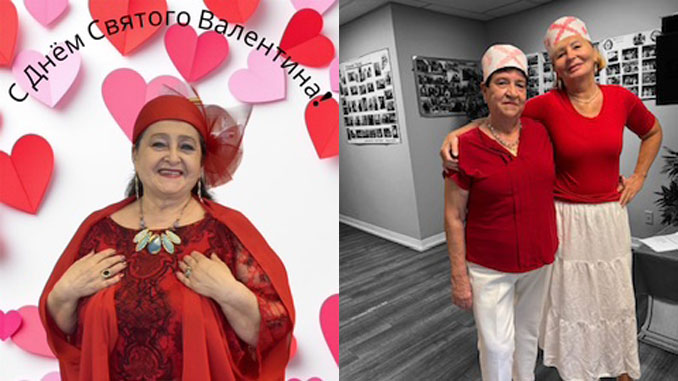 Готовьтесь к Дню святого Валентина, как Людмила Хачатурян, и будьте прекрасны. Фото: Л. Литас; Люба Нефёдова и Валентина Корнеевец — подруги, которым радостно проводить время вместе в Центре и отмечать праздники в одном настроении и цвете. Фото: В. Крупейченко