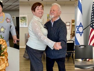 Анна Кровка угощает Центр домашним пасхальным хлебом — символом тепла, заботы и традиций, которые продолжают жить за общим столом. Фото: В. Крупейченко; Израиль Штейнберг (справа) в паре с Фаиной Раскиной, ведёт с уверенностью и лёгкостью, задавая ритм всему залу. Фото: В. Крупейченко; Ольга Милешкевич — одна из самых активных участниц творческой жизни Центра, чьи выступления неизменно вызывают аплодисменты и создают особую праздничную атмосферу. Фото: Л. Бел