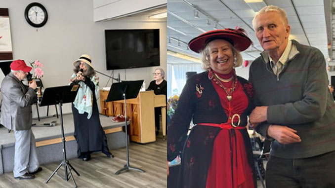 Гость-концертейстер Ольга Башкина (справа) и певица Рита Олевская (в центре) подарили концерт, к которому присоединился активный участник Центра Марк Соколовский, выйдя на сцену как гость-исполнитель; Лиля «Ляля» Сирока и Эдуард Кузмис — прекрасные партнёры на танцполе и верные друзья в Центре Forever Young. Фото: В. Крупейченко