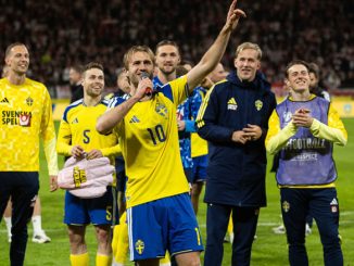 Сборная Швеции празднует выход на чемпионат мира