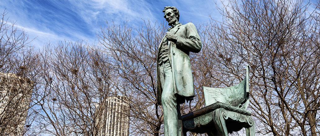 Abraham Lincoln: The Man (Standing Lincoln), 1887 Augustus Saint-Gaudens Lincoln Park, Clark Street at North Avenue