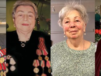 На орденах и медалях Якова Железняка — годы службы, память и целая жизнь, которую мы чествуем; С орденами СМЕРШ на груди и 100-летним юбилеем в Forever Young — история Марии Полуяновой продолжает жить рядом с нами. Фото: В. Крупейченко; Историю Раисы Кусид, пережившей Блокаду Ленинграда, тяжело слышать — и невозможно забыть. Фото: Л. Бел; Аня Михайлова вместе с посетителями Центра исполнила «Бухенвальский набат» в память о Победе и окончании войны. Фото: В. Крупейченко