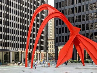 Flamingo, 1974 Скульптор Alexander Calder Federal Plaza Dearborn Street between Adams Street and Jackson Boulevard