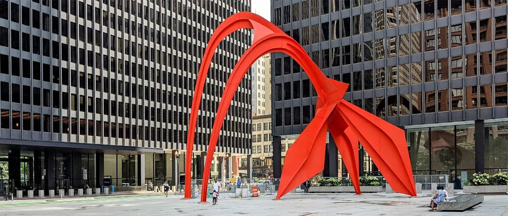 Flamingo, 1974 Скульптор Alexander Calder Federal Plaza Dearborn Street between Adams Street and Jackson Boulevard