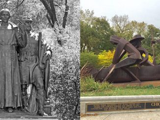 Jacques Marquette—Louis Jolliet Monument, 1926 Скульптор Hermon Atkins MacNeil 24th and Marshall Boulevards, one block west of California Avenue; The Chicago Portage National Historic Site