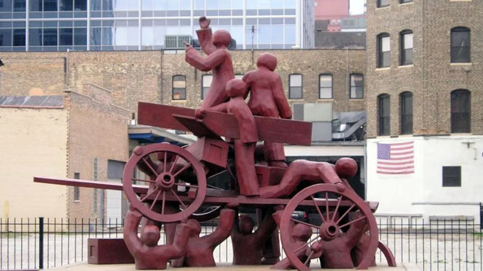 The Haymarket Memorial, 2004 175 North Des Plaines Street between Lake and Randolph Streets