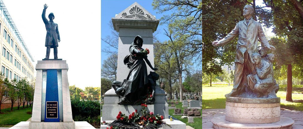 The Police Monument (Haymarket Riot Monument), 1889 Chicago Police Headquarters 3510 South Michigan Avenue; Haymarket Martyrs’ Monument, 1893 863 Des Plaines Ave, Forest Park; Governor John Peter Altgeld, 1915 Скульптор Gutzon Borglum Lincoln Park South of West Diversey Parkway and east of North Cannon Drive