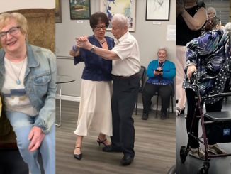Ида Краверская (слева), любимица участников и сотрудников Forever Young, с подругой, пришедшей познакомиться с Центром Forever Young. Фото: В. Крупейченко; Танцы познакомили Наталию Завалко и Романа Уретского. На концертах Центра Forever Young они нередко танцуют вместе, радуя зрителей своим выступлением. Фото: Л. Бел; Между занятиями, концертами и обедом всегда находится время для самого главного: разговора с другом. Фото: В. Крупейченко